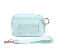 Genérico Pouch Wristlet,Zip Card Case with ID Window,Women's Waterproof Nylon Keychain Wallet, for Travel Credit Card Holder (Blue)