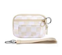 Genérico Pouch Wristlet,Zip Card Case with ID Window,Women's Waterproof Nylon Keychain Wallet, for Travel Credit Card Holder (E)