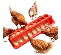Genérico Poultry Feeder Trough - 30cm 18 Holes Chick Feeding & Watering Bowl, Porous Long Strip Feeder | Anti-Waste Flip-Tops Foraging Trough for Chicks, Ducklings, Goslings, Quail & Farming