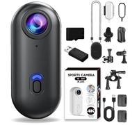 Genérico POV Pro 4k Waterproof, tre-klon Pro Camera Waterproof, New Ultra Wide Angle 4k Multifunction Thumb Pocket Action CAM, Video Recording Night Vision for Cycling (Black 4K High,128GB)