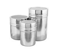 Genérico Powder Sugar Shaker, Baking Sugar Duster, Stainless Steel Container Set, Fine Mesh Dispensing Lid, Comfortable Non-Slip Handle, Ideal for Tea Cake Bread Pastry Pancakes Coffee Decorating