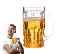 Genérico Prank Beer Mug, Double Layer Simulation Novelty Beer Cup, 420ml Realistic Fake Drinking Glass, Fun Gag Gifting, 5.91x3.35 inches, Refrigerator Dining Table Decoration