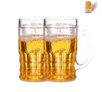 Genérico Prank Beer Mug, Fake Beer Glass, 400ml Large Capacity Double Layer Funny Beers Stein with Handles, Leak-Proof Insulated, Realistic Prank Cup for Bars Beverages (2pcs)