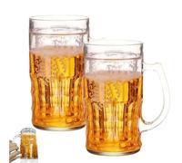 Genérico Prank Beer Mug, Fake Beer Mug, 420ml Double Layer Funny Beer Stein, Creative Model Mugs Cups for Halloween Bar Beverages Prank, for Men Beer Lovers Cool Gag Gifts (2pc)