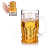 Genérico Prank Beer Mug, Funny Fake Beer Glasses, 400ml Double Layer Funny Be r Stein, Fake Double Fak Beers Mug with Mezzanine, Leak-Proof Insulated, for Bar Beverages, Prank and Parties (1Pcs)