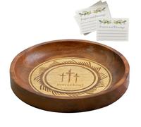 Genérico Prayer Bowl Wooden, Handcrafted Wood Dough Cards, Rustic Offering Bowls for, Church, Religious Home Decor, Congregation, Meditation, Altar Table, Gift, Spiritual Setting