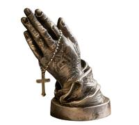 Genérico Prayer Hands Blessing & Faith Sculpture,Handcrafted Blessing Hands Art Statue,Resin Faith Art Statue with Cross Necklace, Home Religious Decor for Prayer,Table,Shelf,Car Dashboard