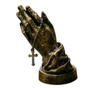 Genérico Prayer Hands Blessing & Faith Sculpture,Handcrafted Blessing Hands Art Statue,Resin Faith Art Statue with Cross Necklace, Home Religious Decor for Prayer,Table,Shelf,Car Dashboard