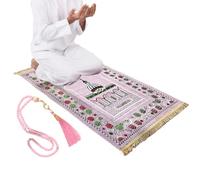 Genérico Prayer Mat, Portable Soft Religious Mat with Beads, Decorative Padded Praying Mats for Adults, Kids, Men, Women, Beginners, Home, Office, Traveling, Learning, and Teaching