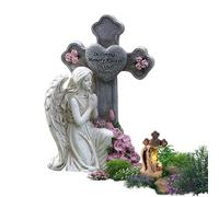 Generico Praying Angel Statue Solar Light - 7.87x4.61x4.09in Angel Statue | Praying Angels Figurines Statues with Solar Light | Grave Cemetery Memorial Decorations for Outside Yard Lawn Patio