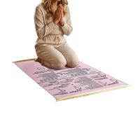 Genérico Praying Mat - 50x90cm Bilingual Educational Rug, Step by Step Prayer Learning Mat with Clear Instructions, Prayer Carpet, Kids Learning Prayers Rug for Room Home Travel School Porch Entryway