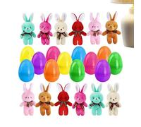 Genérico Prefilled Easter Eggs - Plush Stuffed Bunny Pendant,Ready To Use Easter Eggs Set,for Kids Boys Girls Family Gathering Holiday Event Preschool Spring Celebration Party Favor Basket Stuffer