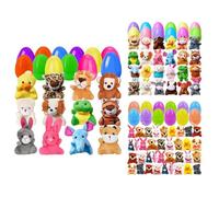 Genérico Prefilled Easter Eggs with Mini Plush Toys | Fabric, 12/24/36 Pack | Easter Basket Stuffers, Hunt Fillers For Kids | Party Favors, Classroom Prize Supplies