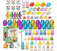 Genérico Prefilled Easter Eggs with Toys - Interactive Filling Shells, Colorful Surprise Containers, Holiday Basket Stuffers Featuring Assorted Trinkets | For, Party, Favor, Hunt