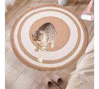 Genérico Premium Cotton Rope Area Rug for Cats, Washable Round Vintage Reversible Woven Tassel Rugs, Cat Scratching Rug for Soft Durable and Stylish Home Accent
