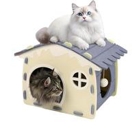 Genérico Premium Felt Cat Cave, Foldable and Washable Pet Bed, Entry Design, 43x37.69x35.2cm, Indoor Outdoor Travel Cat Tent for Home and Camping