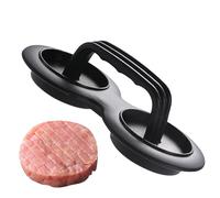 Generico Prensa para hamburguesas - Molde para hamburguesas de ABS con doble agujero naranja negro, prensa manual para albóndigas de arroz para una liberación fácil, herramienta multifuncional para