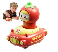 Genérico Press Go Car Toys - 4.09 Inches Cute Fruit Cartoon Push Vehicles Kids Learning Play, Degree Rotating Head Interactive Toy Cognitive Development, Educational Playset for Boys Girls,