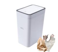 Genérico Press Top Trash Bin - Covered Design, Durable Wastebasket with Lid | Space Saving Slim Garbage Can for Bathroom, Bedroom, Kitchen, Office, Pet Proof Household Use