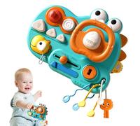 Genérico Pretend Steering Wheel, Dinosaur Sensory Activity Board, Interactive Educational Toy Panel, Early Learning Development Tool for Kids, Home, Travel, Exploration,