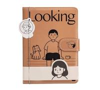 Genérico Pretty Notebook, Magnetic Buckle PU Journal with Colorful Pages for Writing Sketching School Work or Travel, Use by Girls and Women for Meetings Daily Plans Home Notes, 90 Sheets