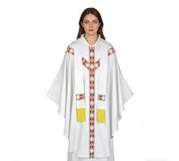 Genérico Priest Costume Men, Catholic Priest Chasuble, Religious Mass Vestments 500g Professional Church Supplies Daily Religious Kit Modern Prayer Space Items Clergy Apparel Guard