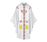 Genérico Priest Costume Men - Polyester 50.39inch 500g | Ribbon Catholic Priest Chasuble, Religious Clergy Father Mass Robe | Cosplayer Masquerades Carnivals Stage Photoshoot Wedding Holiday Party