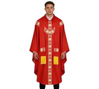 Genérico Priest Costume Men - Polyester 50.39inch 500g | Ribbon Catholic Priest Chasuble, Religious Clergy Father Mass Robe | Cosplayer Masquerades Carnivals Stage Photoshoot Wedding Holiday Party
