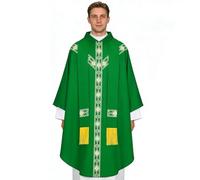 Genérico Priest Costume Men - Polyester 50.39inch 500g | Ribbon Catholic Priest Chasuble, Religious Clergy Father Mass Robe | Cosplayer Masquerades Carnivals Stage Photoshoot Wedding Holiday Party