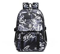 Genérico Primaria Camuflaje Mochila Escolar Negra para Niñas Primaria Mochilas Escolares Azules para Niños Nylon Backpack para Adolescentes Secundaria (negro)