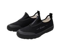 Genérico Primavera y otoño Lienzo Corte bajo protección Laboral Sitio de construcción Zapatos de Goma Fondo Grueso Ligero Zapatos de liberación de Goma Resistentes al Desgaste (Negro,36)