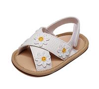Genérico Primeros Pasos Bebé Sandalias Abiertas Zapatos Niños Pequeños Ocio Caminantes Niñas (White, 20 Toddler)