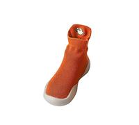 Genérico Primeros Zapatos elásticos para niños pequeños Calcetines sólidos Interiores bebés andadores Informales (Orange, 24)
