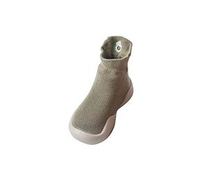 Genérico Primeros Zapatos elásticos para niños pequeños Calcetines sólidos Interiores bebés andadores Informales (Army Green, 18)