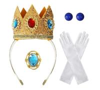 Genérico Princess Costume Accessories Set, Elegant Tiara Earrings, Brooch Gloves Feature, Teen Girl Dress Up with Compact Design, Premium Cosplay Choice, Best Accessory for Carnival Holiday