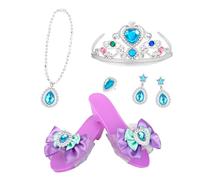 Genérico Princess Pretend Jewelry Toy, Role Play Supplies, 5 Piece for Playtime Utility, Dress Up Shoes Feature, Household Utility Category, Set for Birthday Halloween Holiday Recital School Event