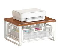 Genérico Printer Stand with Storage - Space Saving Double-Tier | Office Organizer Desk Printer Shelfs | For Home School Kitchen Counter Workstation Craft Room Oven