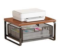 Genérico Printer Stand with Storage, Space Saving Two-Tier Shelf, Desk Printer Shelf with Anti-Slip Pads, Multi-Functional Desktop Tabletop Rack for Organizing Workstations, and Holding Appliances