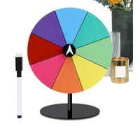 Generico Prize Wheel, Colorful Tabletop Spin Wheel with Stand, 7.87x7.87x5.51 Inches/ 9.84x9.84x5.51in Dry Erase Fortune Spinner for Party, Wedding, Carnival And Event Games