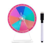 Genérico Prize Wheel, Game Wheel, Acrylic Tabletop Roulette, Erasable Marker Outside, 4.92x3.94 Inches Rainbow Color Segments, Lucky Draw Toy for Carnival, Trade Shows, Classroom Activities