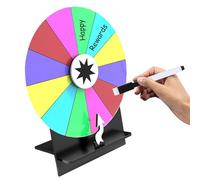 Genérico Prize Wheel, Spin Board, 6x5.3x11.8in/15.24x13.46x30cm Dry Erase Fortune Turntable with 12 Slots and Marker for Classroom, Family Night, Carnivals, Corporate Events, Fundraisers