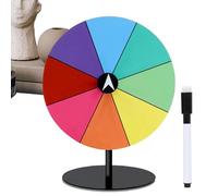 Genérico Prize Wheel, Spin Tabletop Game, PP Material, Fortune Spinner with Stand, Colorful Dry Erase Board, Customizable Sections, 12 In, Multi-Color, Ideal For Parties, Weddings & Events