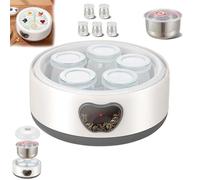 Genérico Probiotic Yogurt Maker, 1.2L Stainless Steel Automatic Yogurt Maker, Multi-Function Digital Electric Yogurt Machine, Adjustable Temperature & Time Control, for Home DIY Yogurt (with 5 Cups)