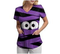 Genérico Problema Resuelto Camiseta, Estoy bien Camisa Sangrienta Mujeres, Problema Sangriento Resuelto, Mujeres Divertidas Halloween Horror Ropa Regalo Salpicaduras Camiseta, morado, XXX-Large