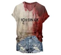 Genérico Problema Resuelto Camiseta, Estoy bien Camisa Sangrienta Mujeres, Problema Sangriento Resuelto, Mujeres Divertidas Halloween Horror Ropa Regalo Salpicaduras Camiseta, Morado #3, XL