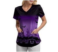 Genérico Problema Resuelto Camiseta, Estoy bien Camisa Sangrienta Mujeres, Problema Sangriento Resuelto, Mujeres Divertidas Halloween Horror Ropa Regalo Salpicaduras Camiseta, Morado, XXX-Large