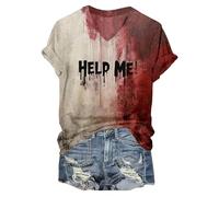Genérico Problema Resuelto Camiseta, Estoy bien Camisa Sangrienta Mujeres, Problema Sangriento Resuelto, Mujeres Divertidas Halloween Horror Ropa Regalo Salpicaduras Camiseta, Rosa #3, XXL