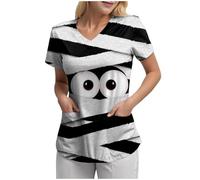 Genérico Problema Resuelto Camiseta, Estoy bien Camisa Sangrienta Mujeres, Problema Sangriento Resuelto, Mujeres Divertidas Halloween Horror Ropa Regalo Salpicaduras Camiseta, Blanco., XXX-Large