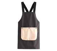 Genérico Professional Cross-Back Apron - Removable Side Towel Bib, Easy-Wear No-Tie Smock, Waterproof Kitchen Workwear, Multi-Pocket Utility Apron, Chef BBQ Grilling Gear, Gardening Painting