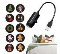 Generico Projecteur De Lumières De Noël pour Extérieur, Décoration USB avec 10 Motifs - Éclairage Festif pour Maison Anniversaire École Salle De Classe Vacances Thanksgiving, Idéal Fêtes Et Réunions